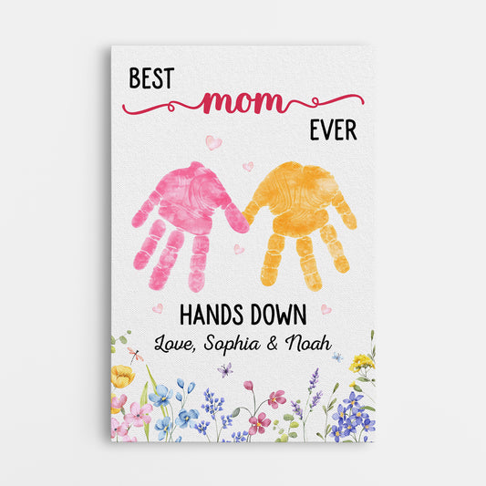 8177CUS1 best mom ever hands down canvas custom gifts for momgrandma 8177cnpaa