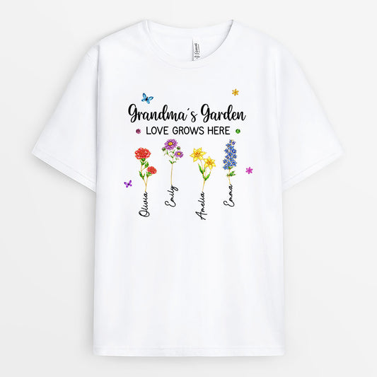 8181AUS1 grandmas garden love grows here t shirt custom gifts for grandmamom 8181a8v5a