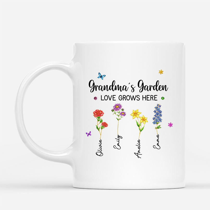 8181MUS1 grandmas garden love grows here mug custom gifts for grandmamom 8181m8v5a