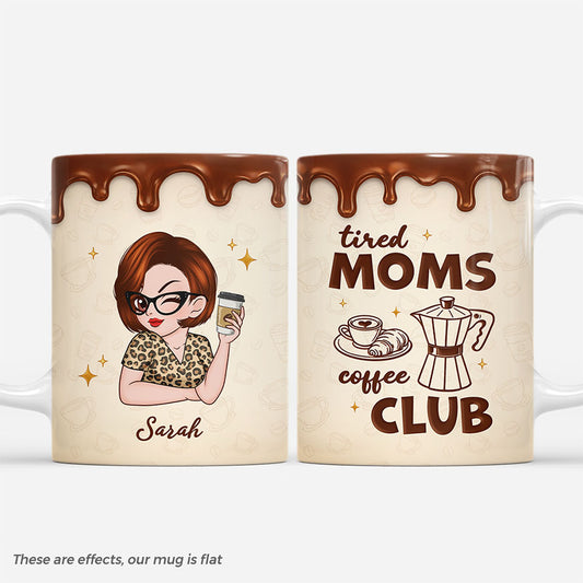 8182MUS1 tired moms coffee club mug personalized mom gifts 8182mnvwa