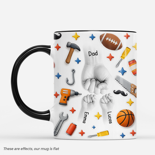 8189MUS1 3d printing effect daddy fist bump mug custom gift for dadgrandpa 8189mtfab