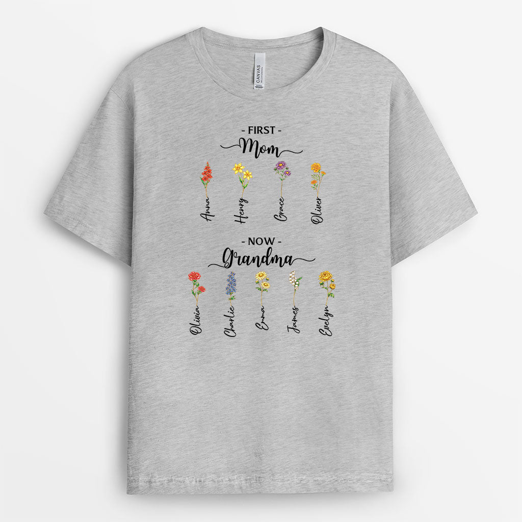 8192AUS1 first mom now grandma shirt personalized grandmas garden gift 8192a8v5a_1