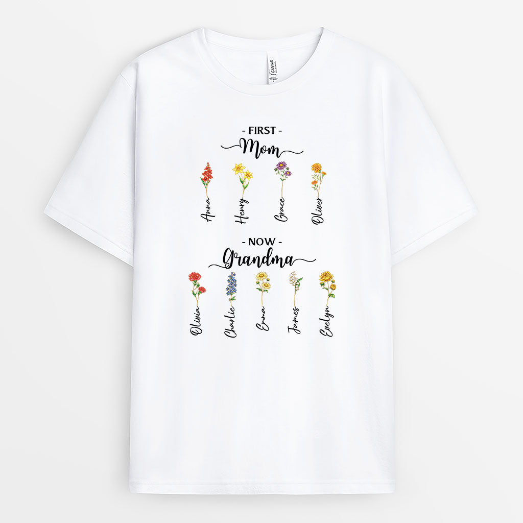 8192AUS1 first mom now grandma shirt personalized grandmas garden gift 8192a8v5a_2