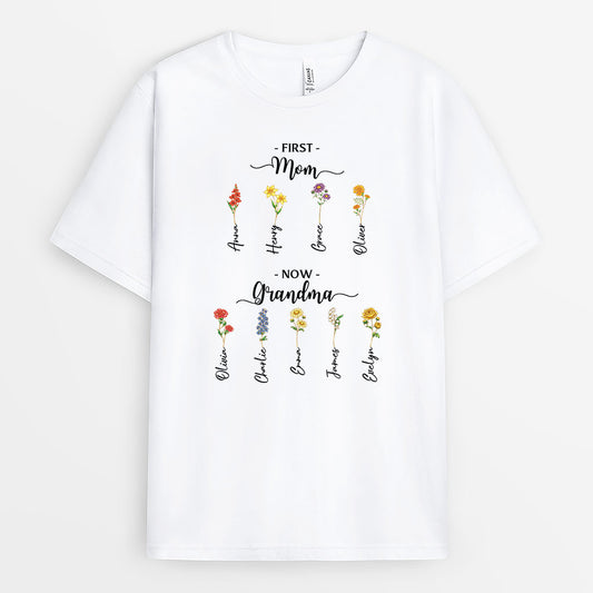 8192AUS1 first mom now grandma shirt personalized grandmas garden gift 8192a8v5a_2