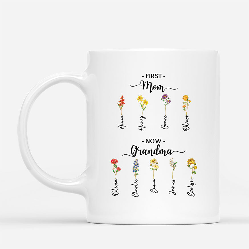8192MUS1 first mom now grandma mug personalized grandmas garden gift 8192m8v5a_2