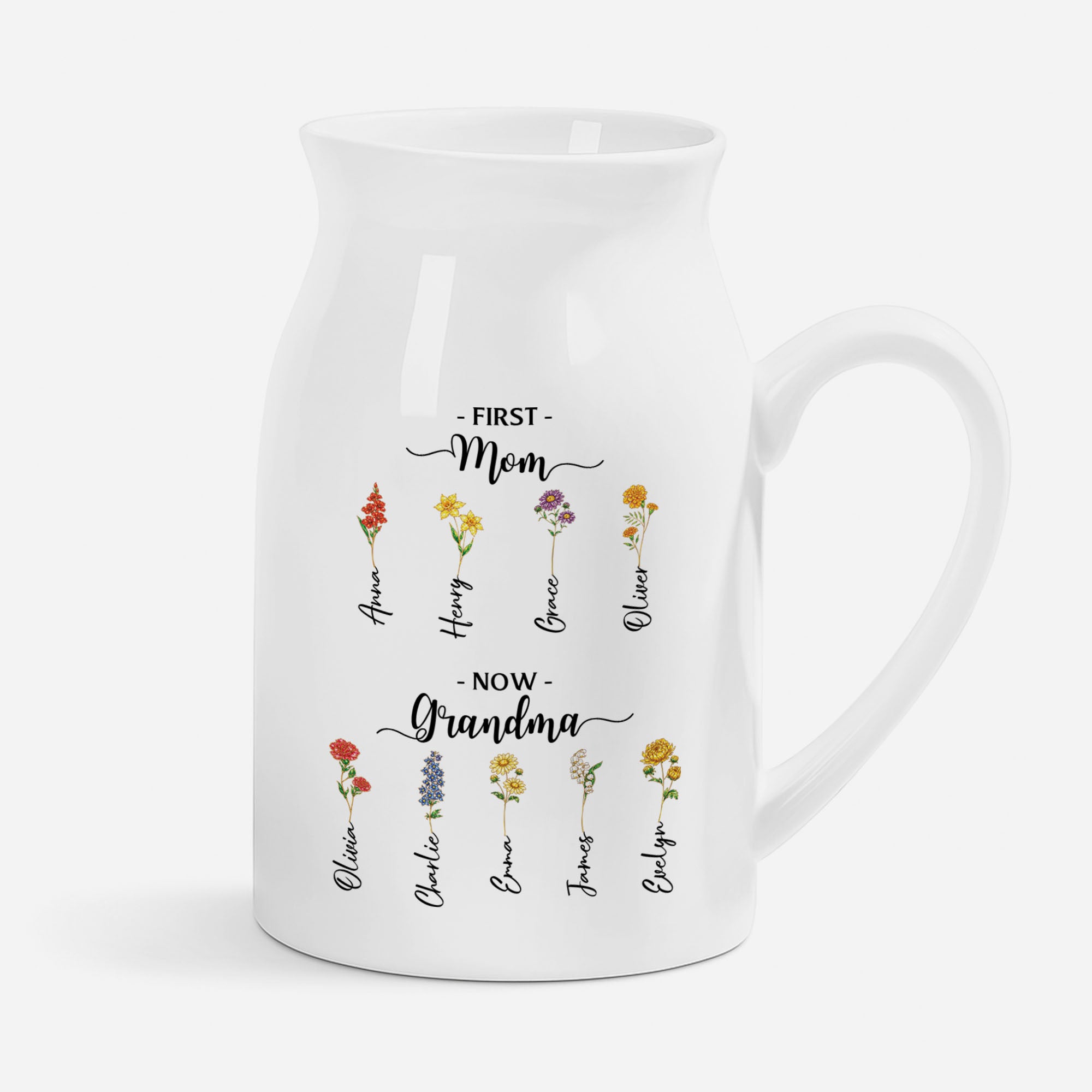 8192OUS1 first mom now grandma flower vase personalized grandmas garden gift 8192o8v5a