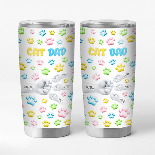 8209TUS1 3d printing effect fist bump tumbler 20oz with paw prints custom gifts for pet lovers 8209tnqnc