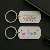 8216JUS2 3d printing effect lego metal keychain custom gifts for dadmom 8216j8qnb
