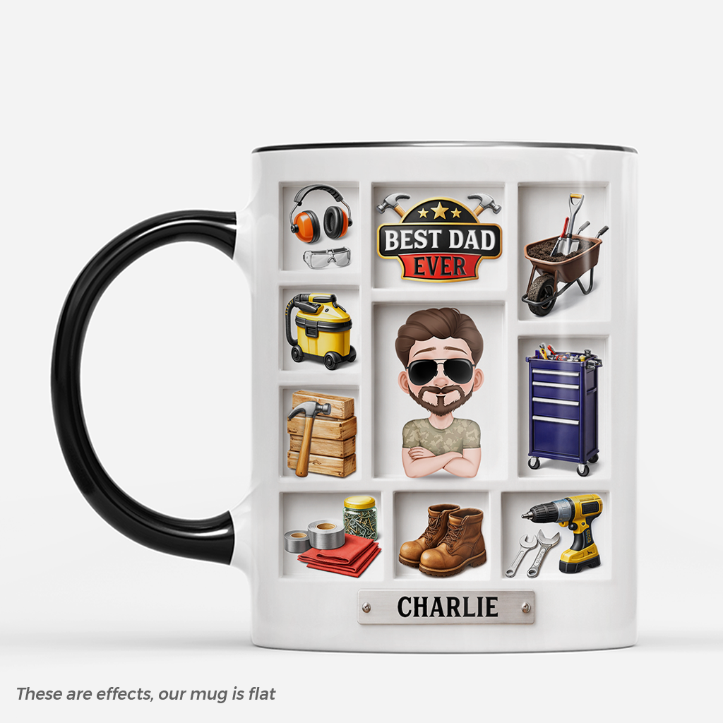 8221MUS1 3d printing effect best dad ever mug custom mug for dadgrandpa 8221m8fmb