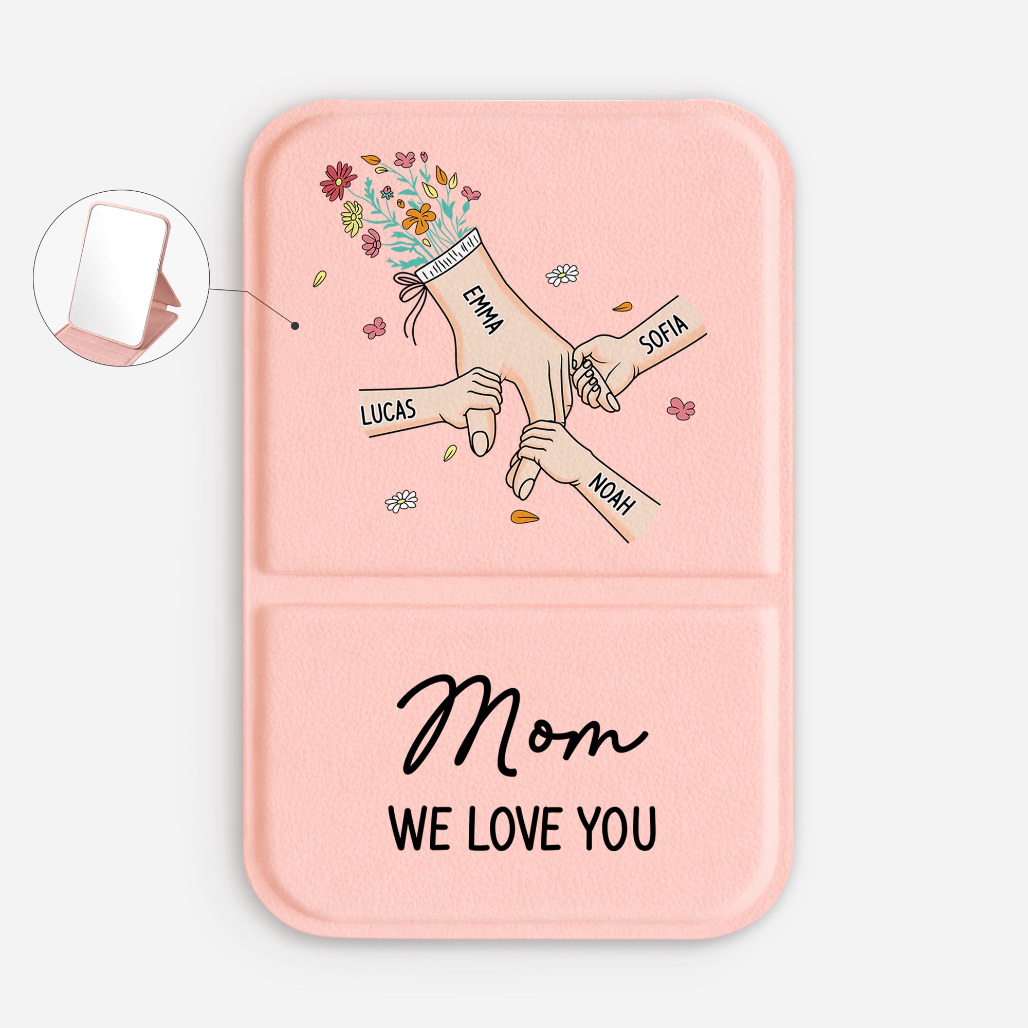 8227AUS1 hand in hand compact mirror personalized gifts for momgrandma 8227aj6paa