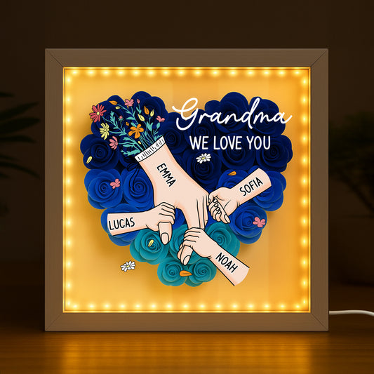8227OUS2 hand in hand flower shadow box personalized gifts for momgrandma 8227o6p5a