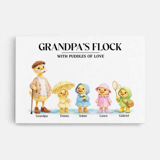 8252CUS1 nannys flock duck print custom canvas art for grandmagrandpa 8252c6pma