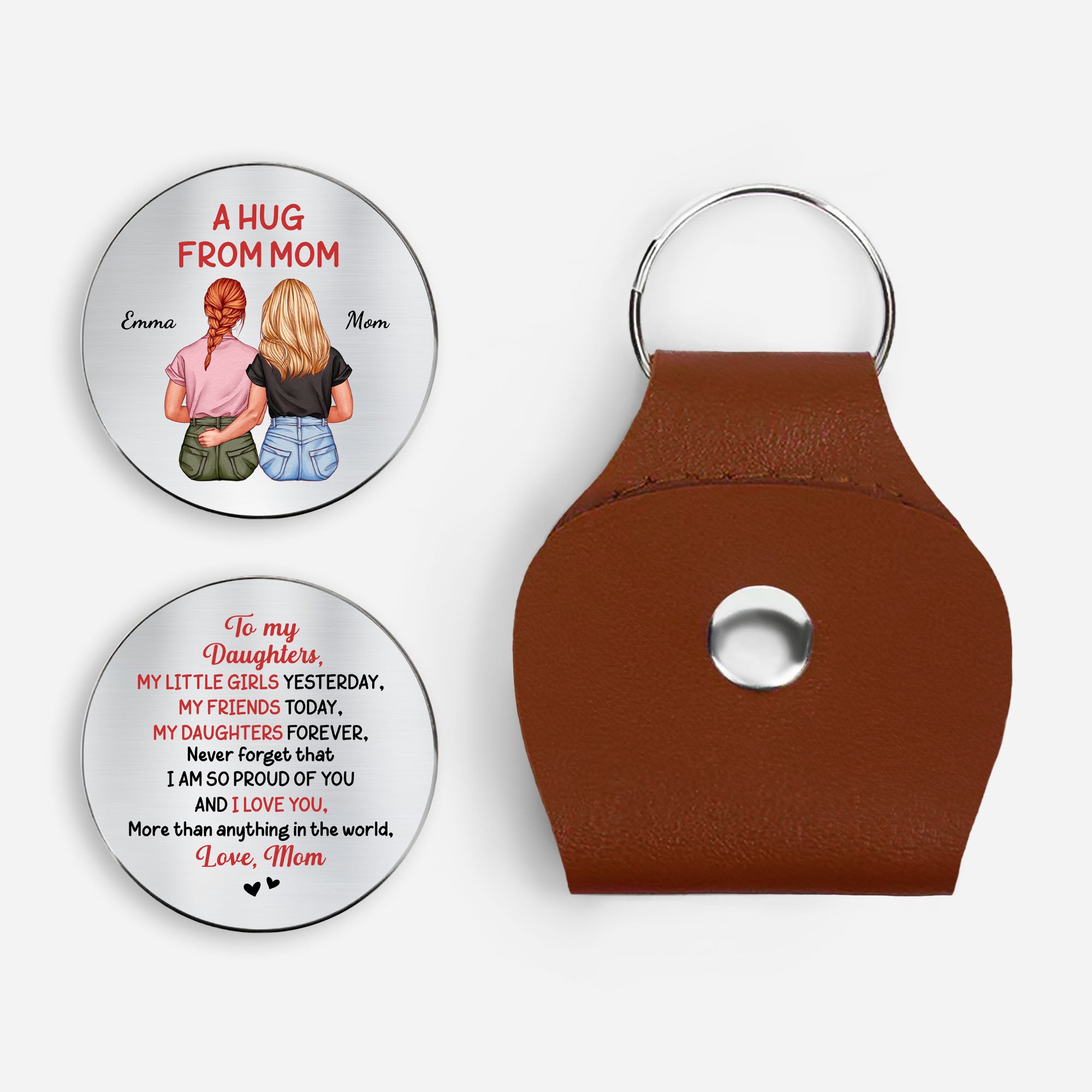 8264AUS1 a hug from mom leather pocket hug personalized gifts for daughter 8264aj8vca