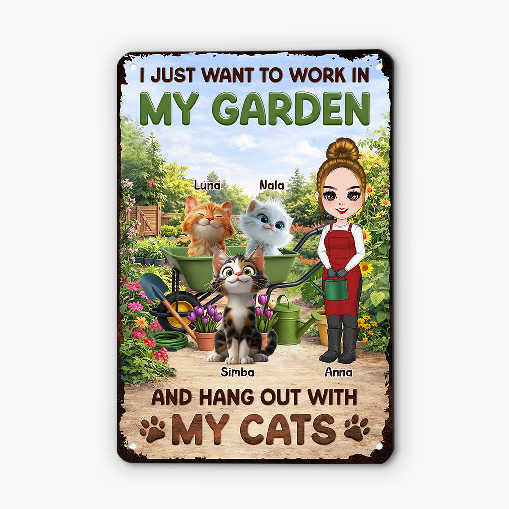 8343EUS1 personalized metal garden signs cat lover gifts for women 8343eskzd