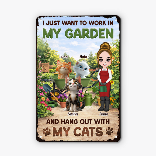 8343EUS1 personalized metal garden signs cat lover gifts for women 8343eskzd