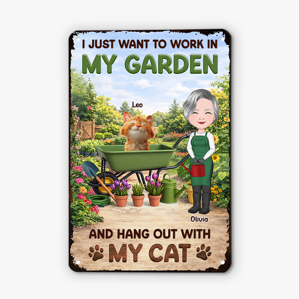 8343EUS2 personalized metal garden signs cat lover gifts for women 8343eskzd