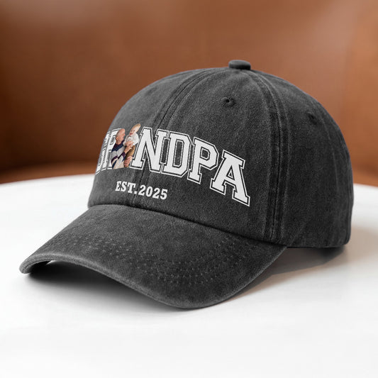 8347AUS2 custom washed cap _with photo fathers day gift for dadgrandpa 8347aj3qza