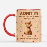8349MUK2 3d printing effect personalised happy fathers day mug for cat dad 8349mcqnd