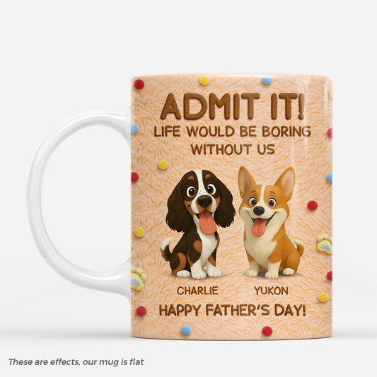 8349MUS1 3d printing effect happy fathers day mug custom gifts for dad from the dog_ 8349mcqnc
