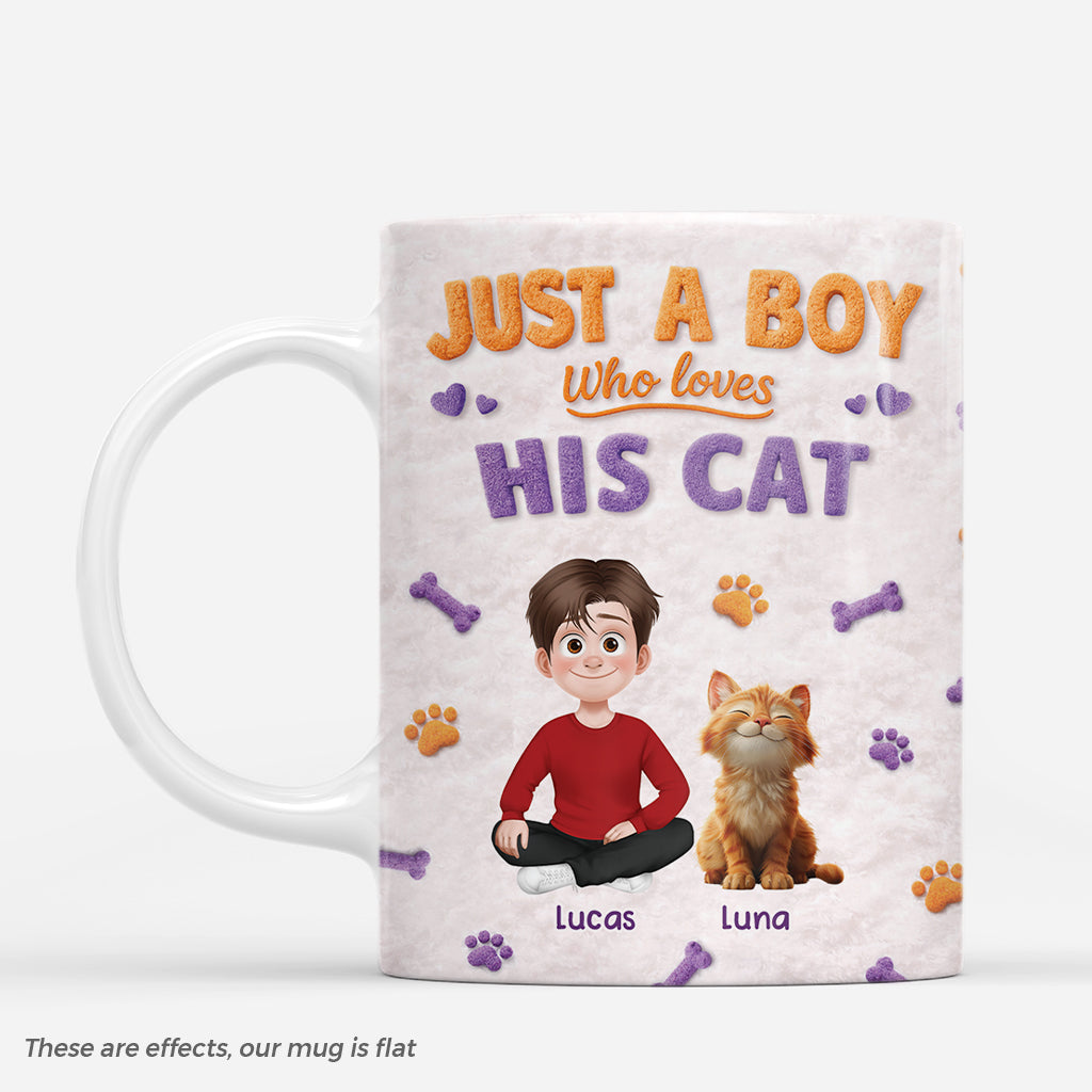8360MUS1 3d printing effect just a boy and his cat mug custom gifts for cat owners 8360mtptd_1f166047 6506 41a1 940a 449cc4115204