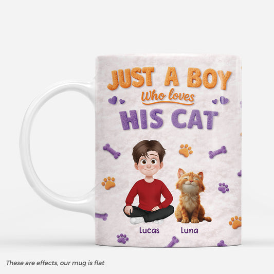 8360MUS1 3d printing effect just a boy and his cat mug custom gifts for cat owners 8360mtptd_1f166047 6506 41a1 940a 449cc4115204
