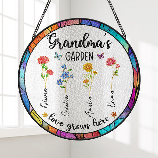 8376UUS1 glass grandmas garden suncatcher_ custom gift for grandmamom 8376ucx5a