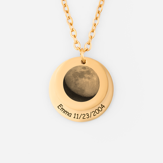 8383JUS1 personalized moon phase necklace custom necklace with name and date 8383j