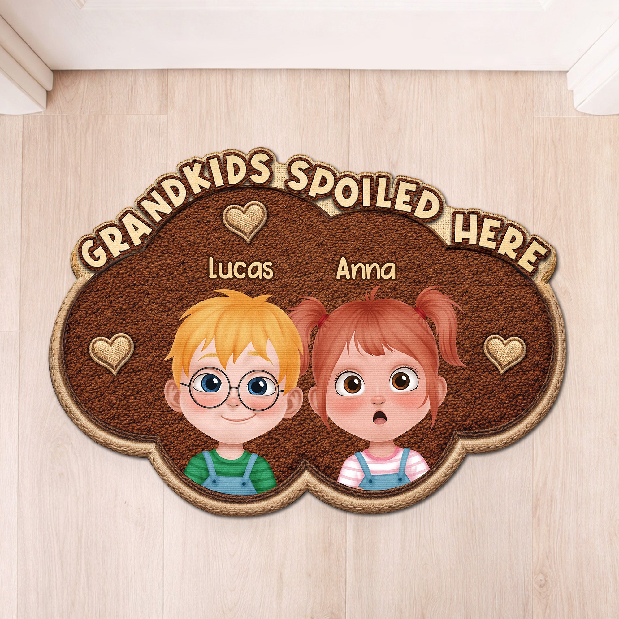 8432AUS1 custom shaped doormat grandkids spoiled here gift for grandparents 8432adtkta