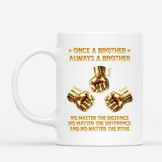 8466MUK2 3d printing effect personalised once a brother always a brother mug 8466mclab