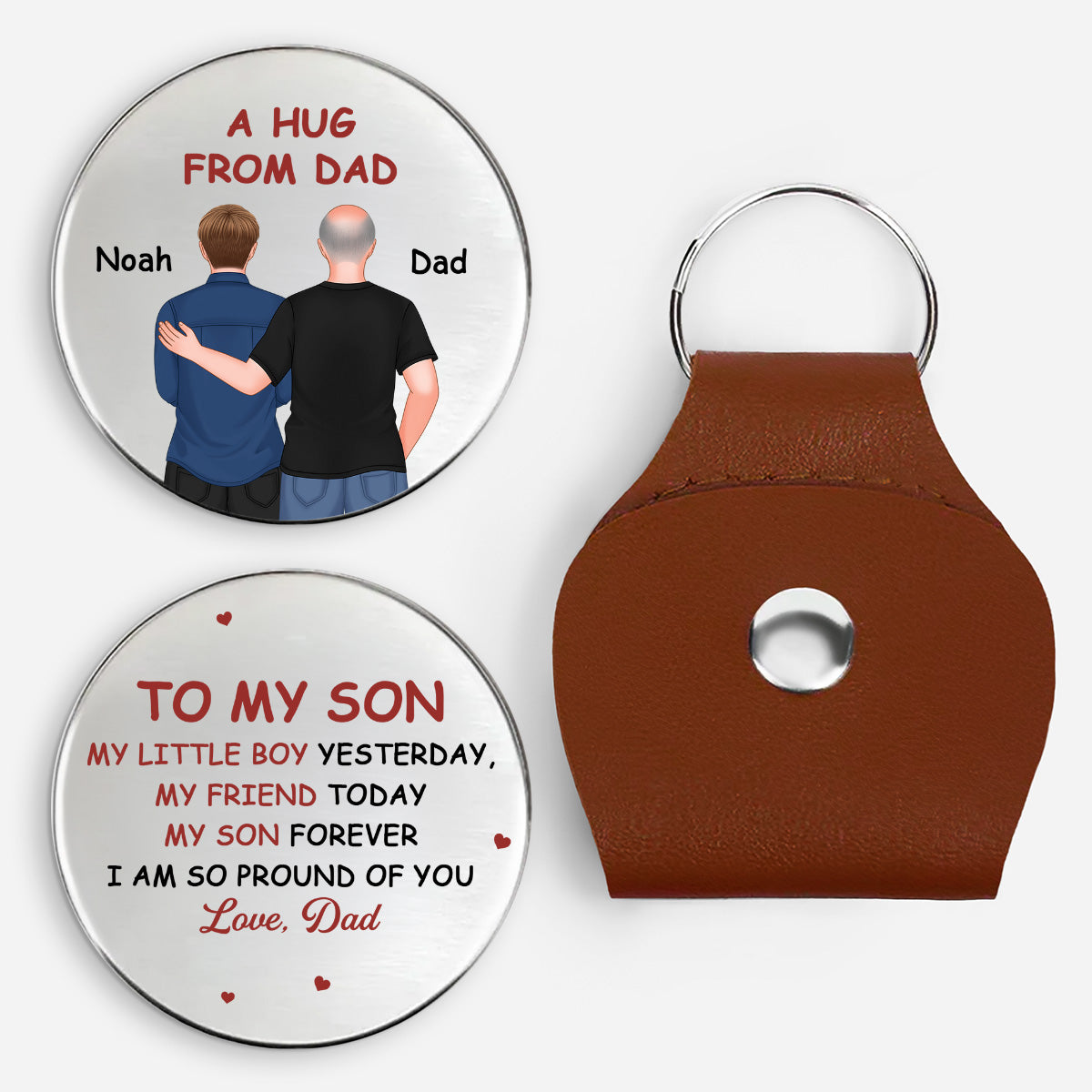 8497AUS1 a hug from dad pocket hug personalized gifts for sondaughter 8497ajsvbb_1