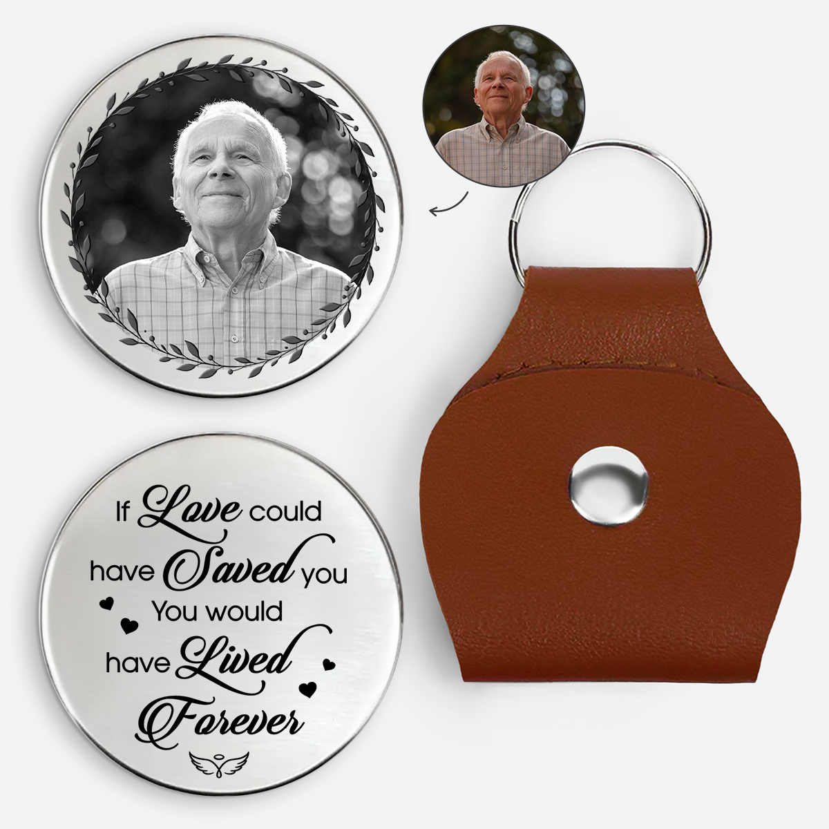 8522AUS1 personalized leather pocket hug memorial gifts with photo 8522ajcewb_b7c33a66 ef57 4569 a239 f5c54bd87c1d