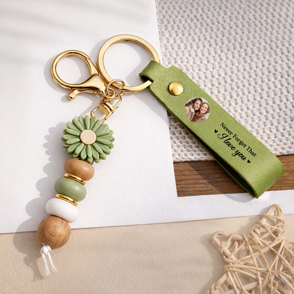 8540MUS1 daisy beaded keychain with photo personalized gifts for couples 8540mjsvcg_3