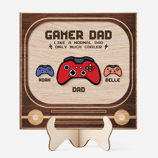 8548QUS1 gamer dad wooden plaque personalized gifts for dadgrandpa 8548qndbb