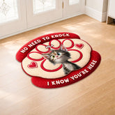 8564AUS1 no need to knock cat doormat_ custom shaped doormat for cat lovers 8564adavwd_4
