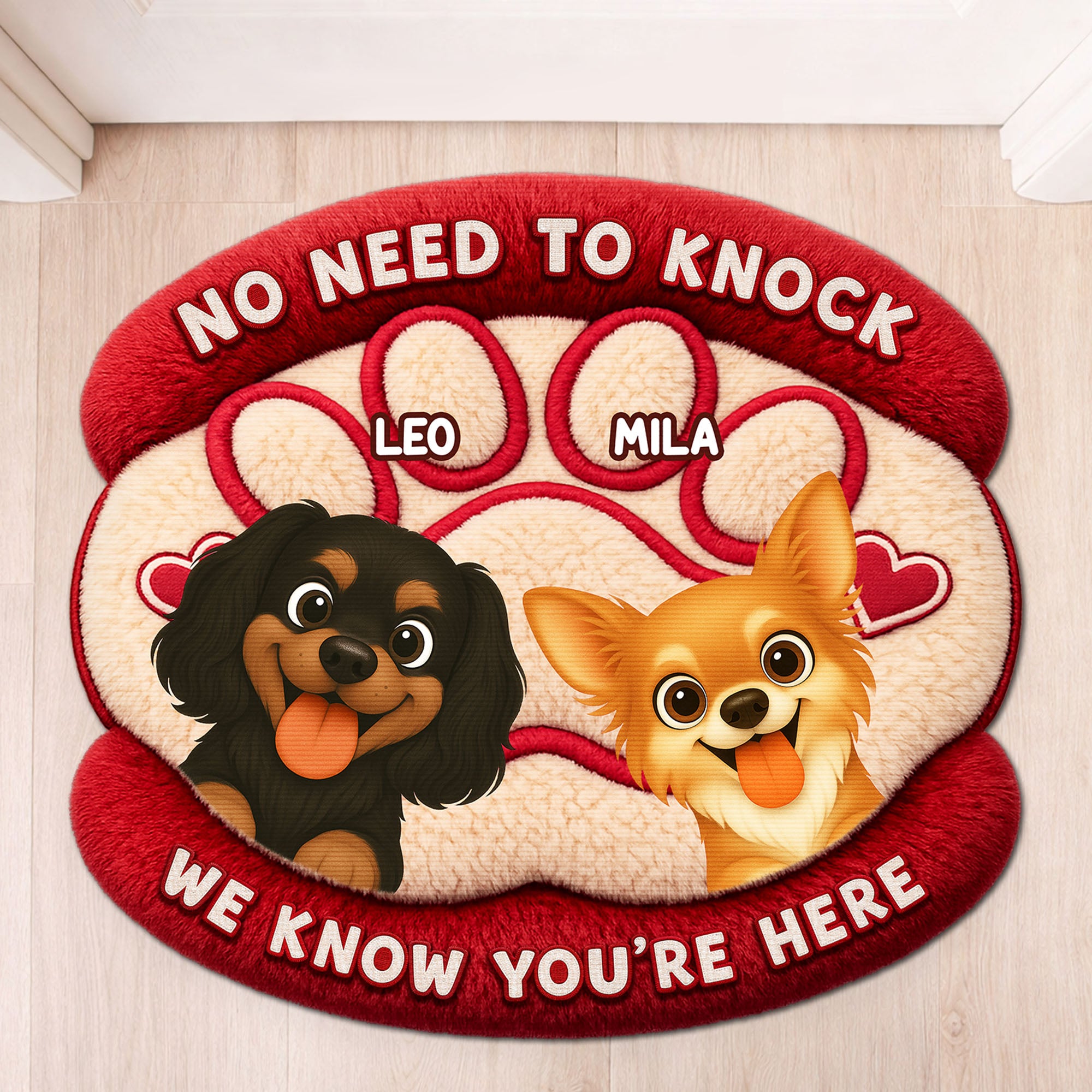 8564AUS1 no need to knock dog doormat_ custom shaped doormat for dog lovers 8564adavwc_3