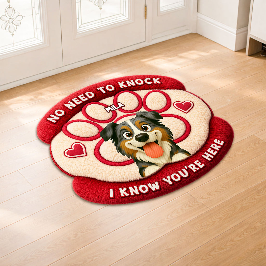 8564AUS1 no need to knock dog doormat_ custom shaped doormat for dog lovers 8564adavwc_4
