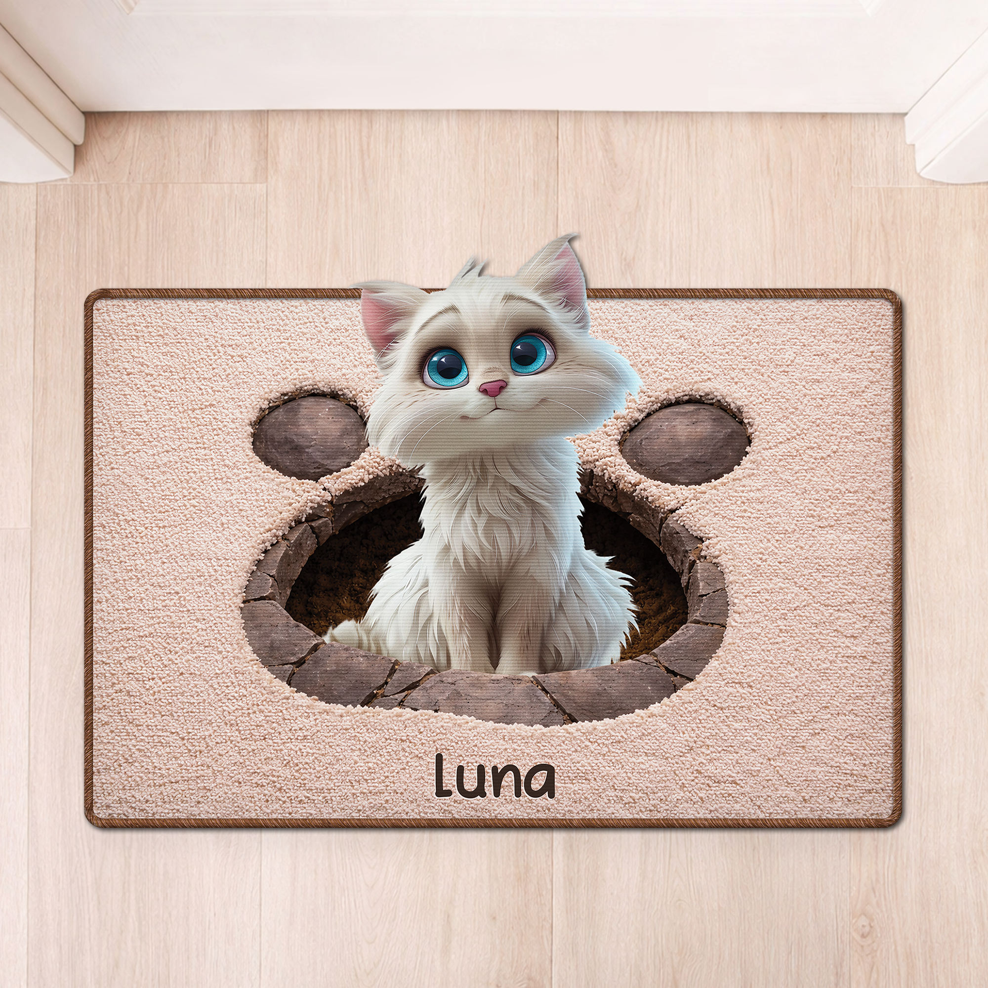 8565AUS1 3d printing effect custom shaped doormat gifts for cat lovers 8565adsfnd