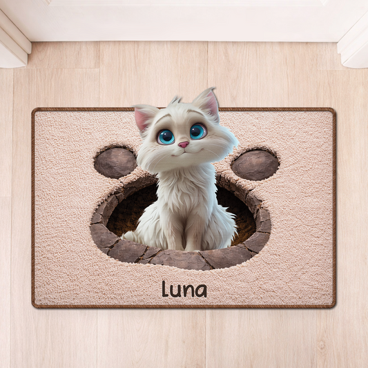 8565AUS1 3d printing effect custom shaped doormat gifts for cat lovers 8565adsfnd