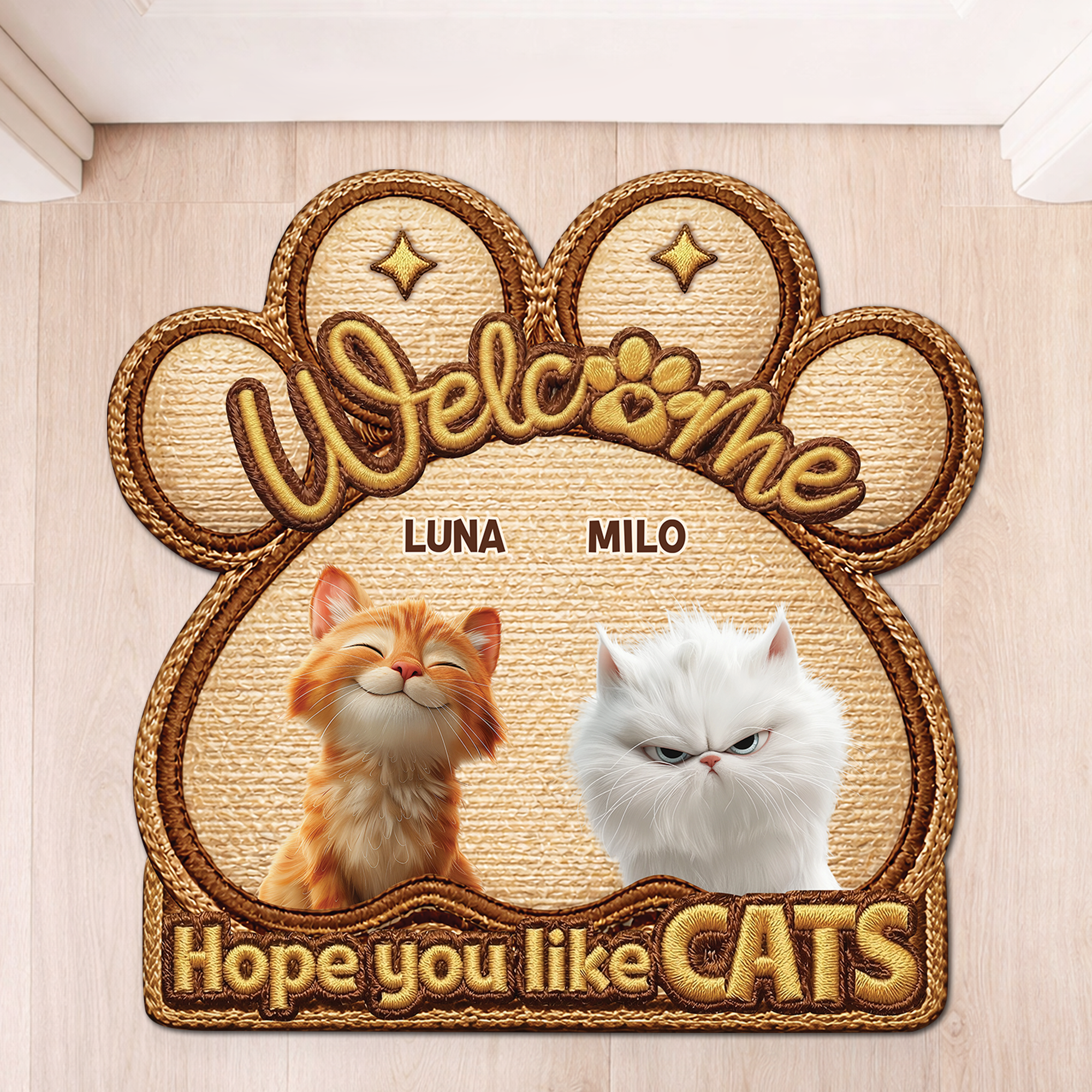 8568AUS1 3d printing effect hope you like cats doormat custom shaped doormat 8568adshld