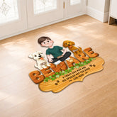 8573AUS2 custom shaped doormat a crazy dog lady and her dogs live here 8573adafbc