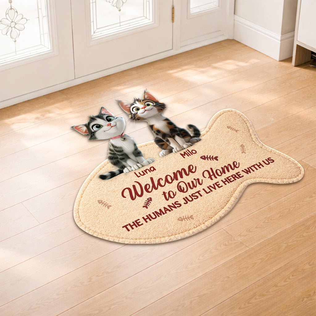 8579AUS2 welcome cat doormat custom shaped doormat gifts for cat owners 8579ad6pcd