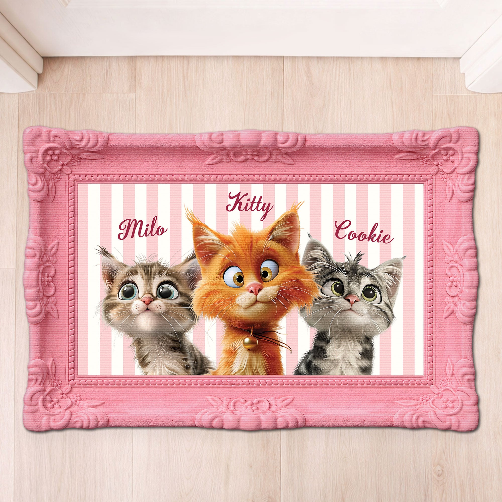 8596AUS1 3d printing effect picture frame custom shaped doormat gifts for cat lovers 8596adckld