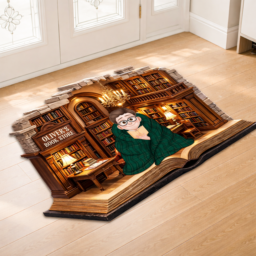 8597AUS2 3d printing effect custom shaped doormat personalized gifts for book lovers 8597adcf5a