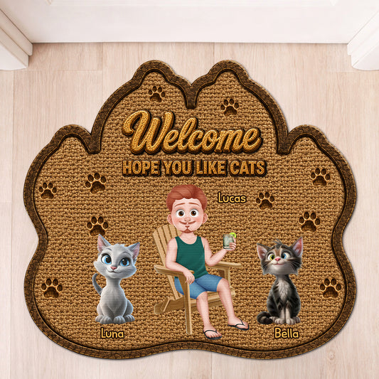 8616AUS1 custom shaped doormat personalized cat gifts for owners 8616adayrd