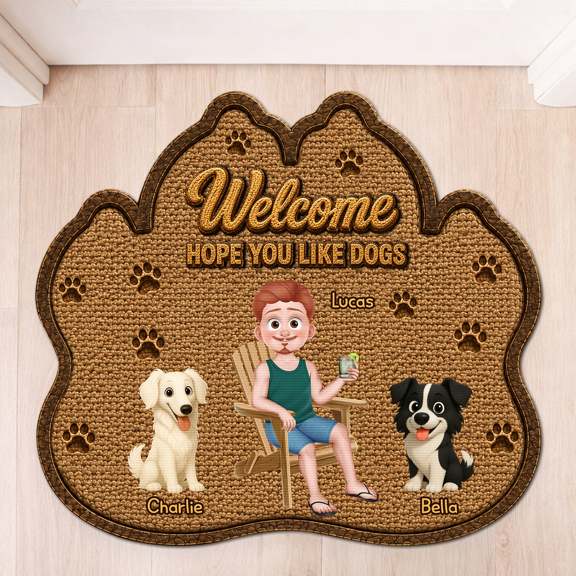 8616AUS1 custom shaped doormat personalized dog gifts for owners 8616adayrc