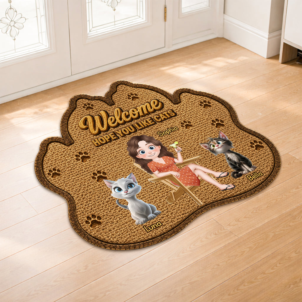 8616AUS2 custom shaped doormat personalized cat gifts for owners 8616adayrd