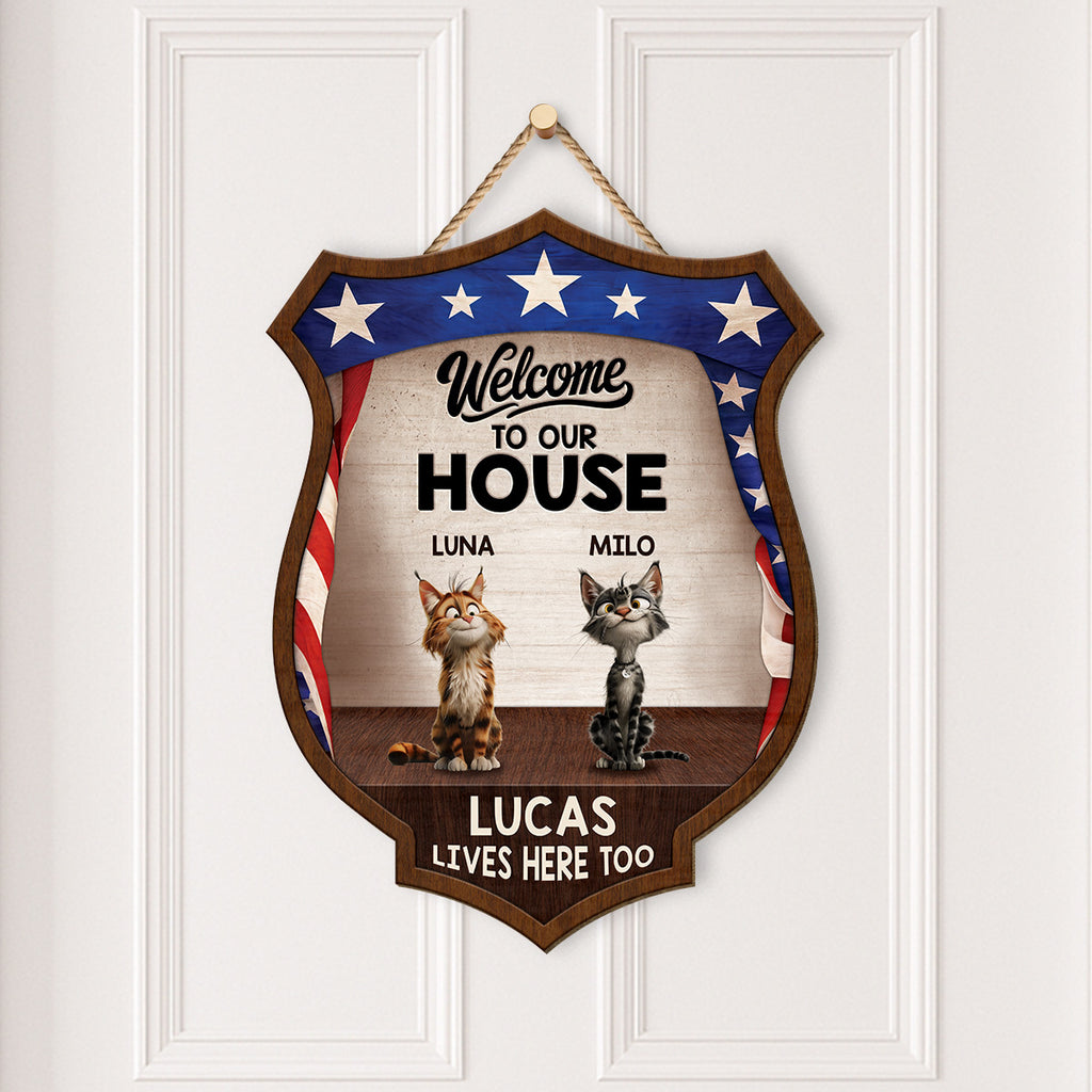 8657QUS2 3d printing effect custom wood signs 4th of july gifts for cat lovers 8657qslmd
