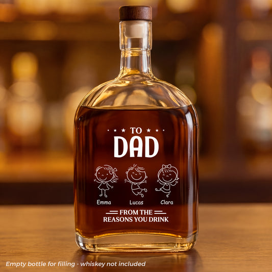 8666AUS1 personalized whiskey bottle to dad from the reasons you drink 8666ai6p5b