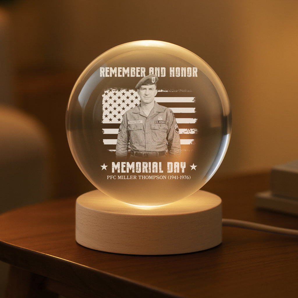 8694LUS2 memorial photo crystal ball lamp personalized 4th of july gifts 8694lsp5b
