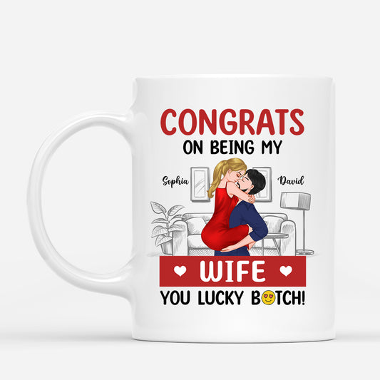 8718MUS1 custom mugs for couples congrats on being my husbandwife 8718mnpsg